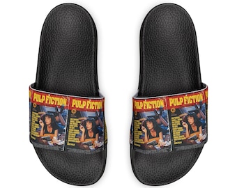 Pulp Fiction Men's PU Slide Sandals Tarantino 90s film Bruce Willis John Travolta summer shoes