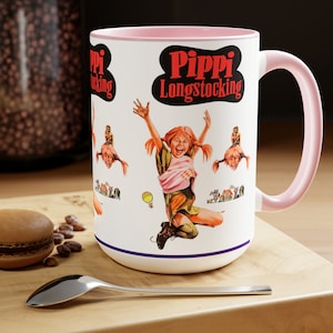 Pippi Longstocking  movie tv show children's movie Two-Tone Coffee Mugs, 15oz