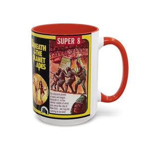 Taza de café retro de ciencia ficción de la película Super8 Ape de 433 ml (15 oz) / Perfecta para amantes del cine y coleccionistas / Regalo ideal para noches de cine