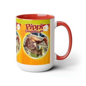 Pippi Longstocking movie mug tv show Copy of Two-Tone Coffee Mugs, 15oz