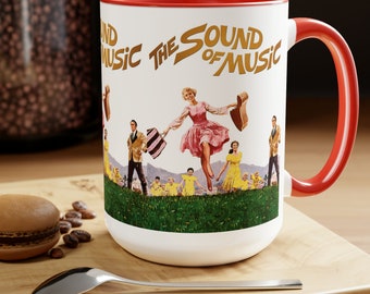 15oz. Sound Of classic film musical Julie Andrews Two-Tone Coffee Mugs, 15oz