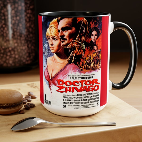 Doctor Zhivago 60s film David Lean Julie Christie Omar Oscar winner Two-Tone Coffee Mugs, 15oz