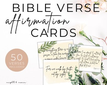 Floral Affirmation Bible Verse Cards, Prayer Board (Printable PDF)