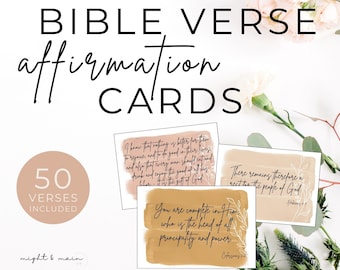 Floral Watercolor Affirmation Cards | Printable Bible Verse (PDF)