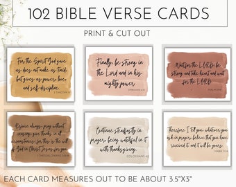 Cartes bibliques d'encouragement | Versets bibliques | Chrétien imprimable | Jeu d'Écritures inspirantes | Téléchargement instantané
