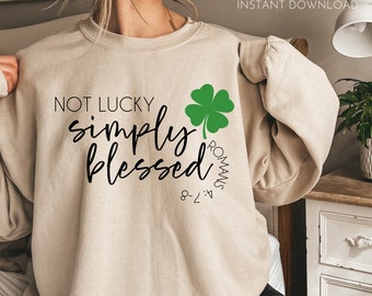 Eenvoudigweg gezegend Romeinen 4:7-8 St. Patrick's Day PNG (digitale download)