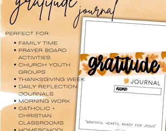Kids Christian Gratitude Journal | Thanksgiving Advent Prompts (Printable PDF)