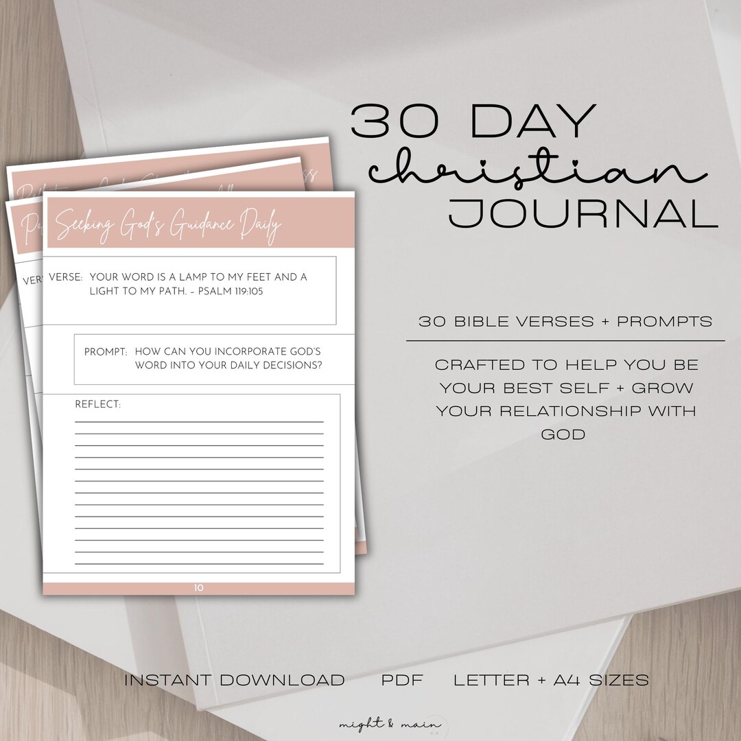 Bible Study Journal | 30 Day Bible Study Guide | Daily Scripture ...