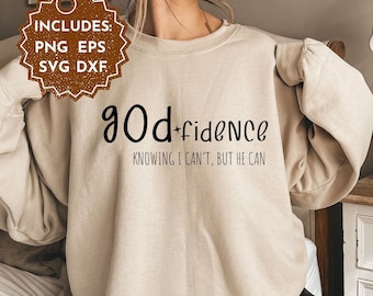 Godfidence Christian SVG, Bible Verse PNG, T-Shirt Design (Digital Download)
