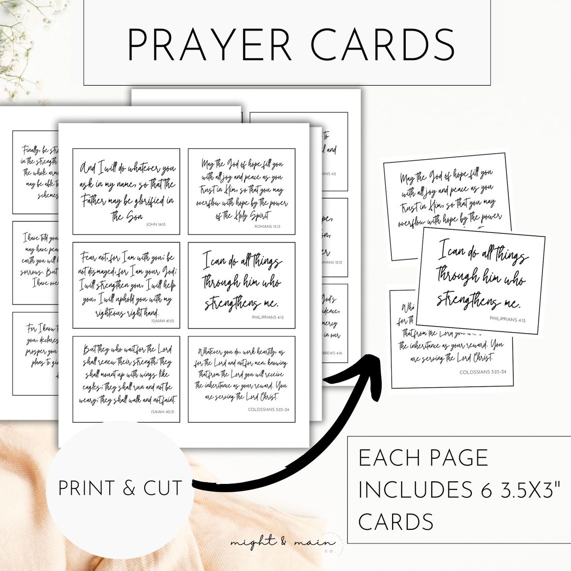 102 Inspirational Bible Verse Cards | Prayer Board Cards | Vision Board ...