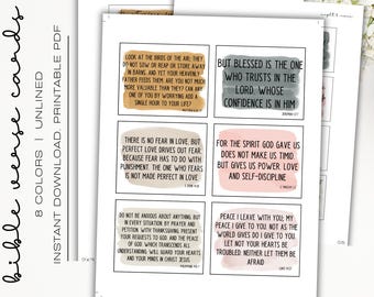 Cartes bibliques d'encouragement | Versets bibliques | Chrétien imprimable | Jeu d'Écritures inspirantes | Téléchargement instantané