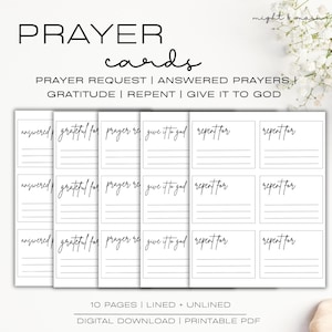 Prayer Request Cards | Bible Study Group Cards | Prayer Board | Prayer request cards for Bible study | Printable Christian gratitude cards