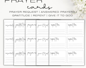 Prayer Request Cards | Bible Study Group Cards | Prayer Board | Prayer request cards for Bible study | Printable Christian gratitude cards