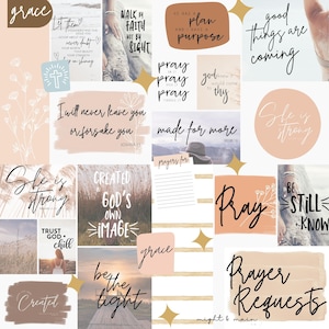 prayer board kit, christian collage, vision board, prayer kit, scripture, bible verses, prayer board, boho christian, inspirational bible verse, bible art