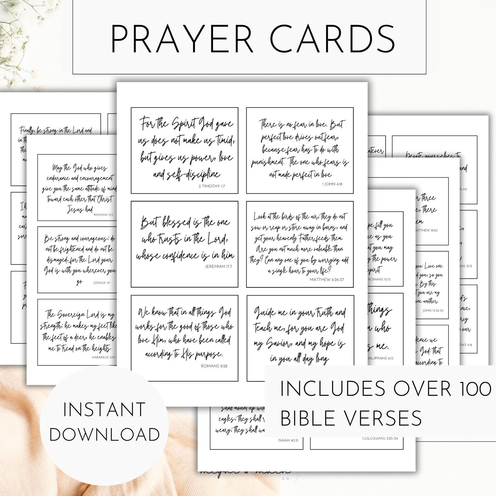 102 Inspirational Bible Verse Cards | Prayer Board Cards | Vision Board ...