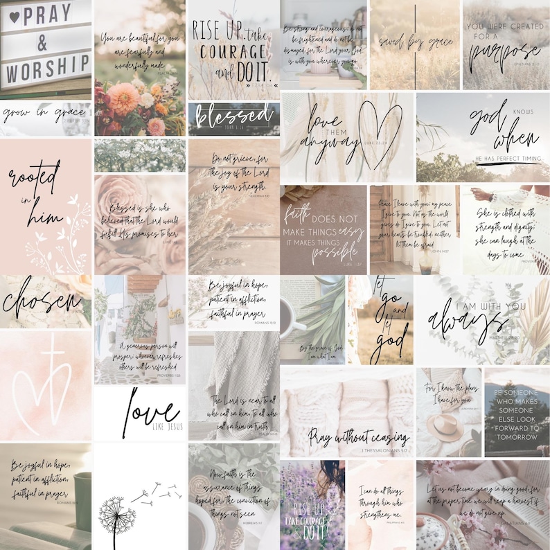 prayer board kit, christian collage, vision board, prayer kit, scripture, bible verses, prayer board, boho christian, inspirational bible verse, bible art