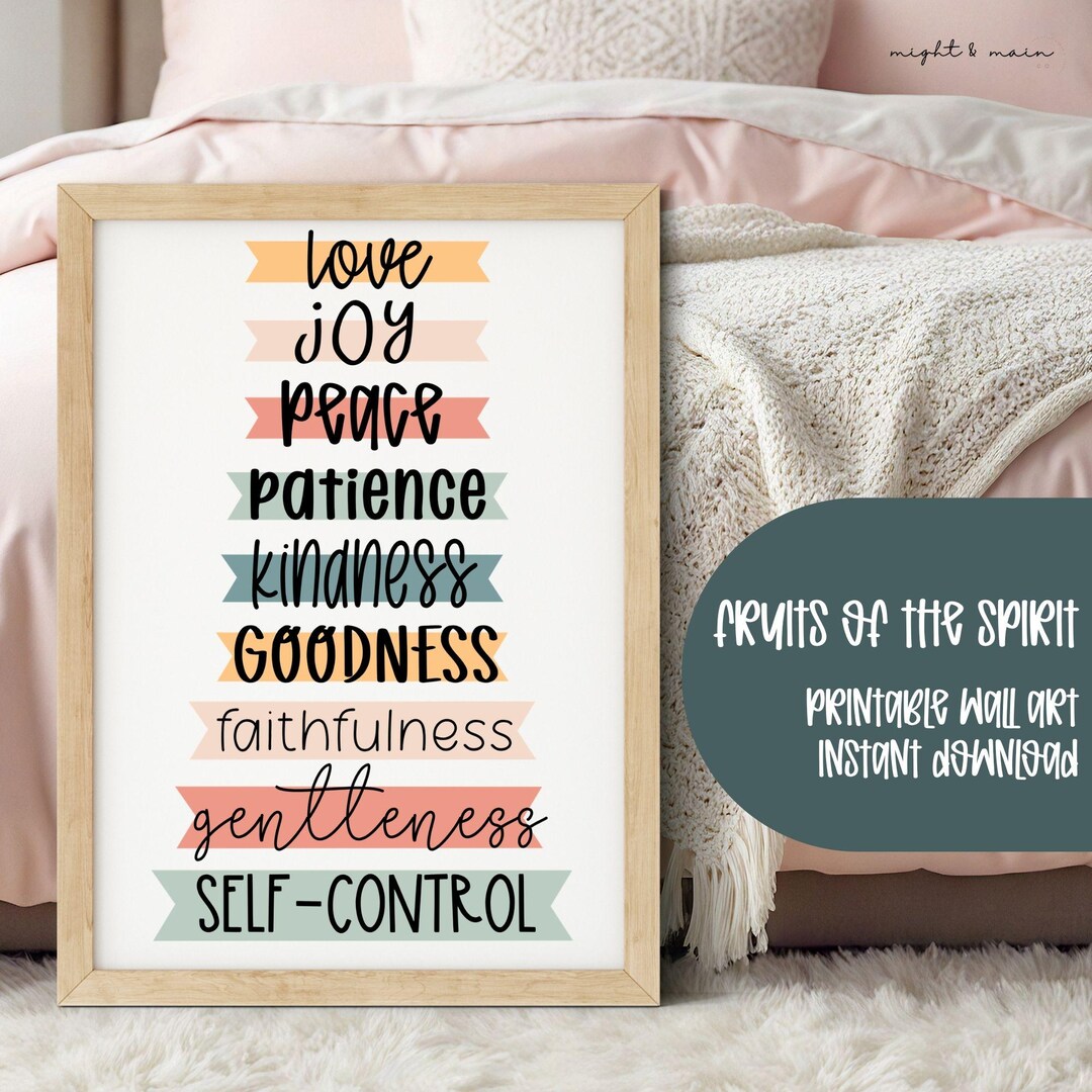Fruit of the Spirit Wall Art Printable | Christian Classroom Decor ...