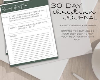 Bible Study Guide Journal | Daily Bible Study | Printable Bible Study Devotional Journal 30 Day