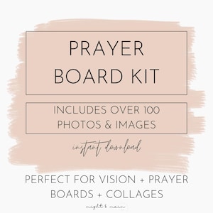 prayer board kit, christian collage, vision board, prayer kit, scripture, bible verses, prayer board, boho christian, inspirational bible verse, bible art