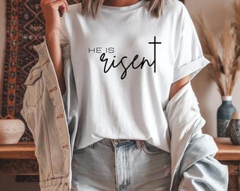 He Is Risen PNG | He is Risen with a cross wall art and shirt design | Easter Shirt PNG