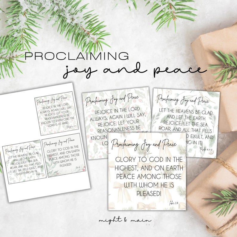 Christmas Bible Verse Cards | Set of 13 Printable Christmas Scripture ...