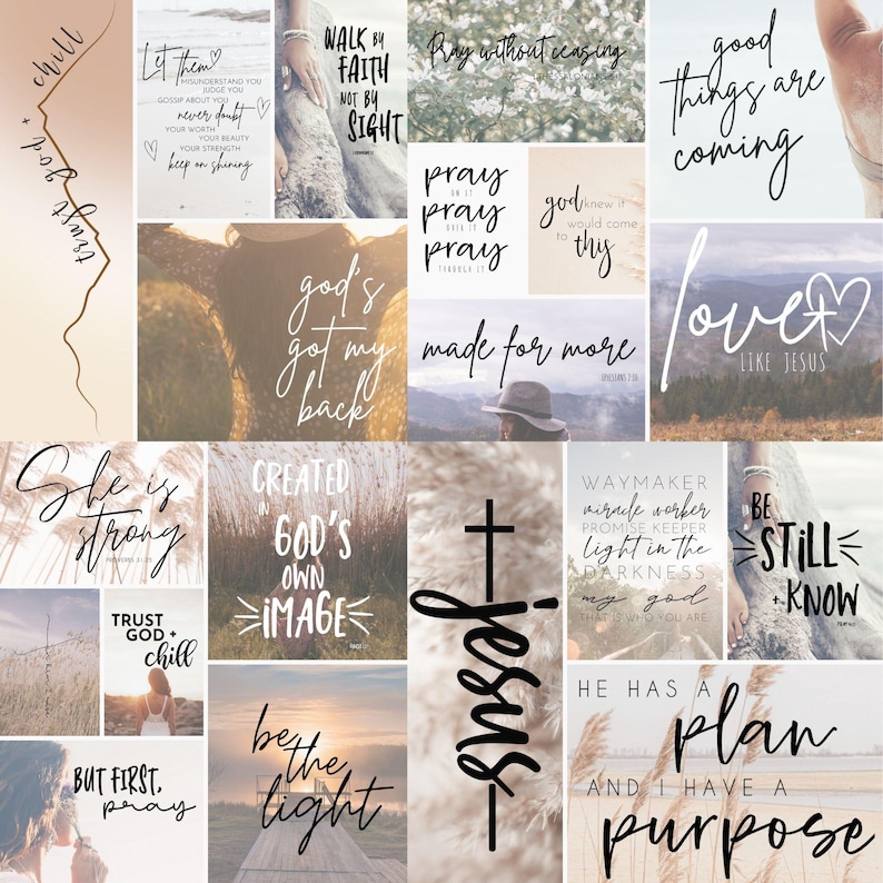 prayer board kit, christian collage, vision board, prayer kit, scripture, bible verses, prayer board, boho christian, inspirational bible verse, bible art