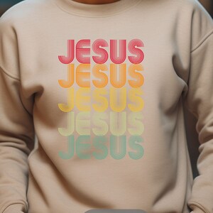 Retro Jesus Graphic Sweatshirt: Christian Apparel