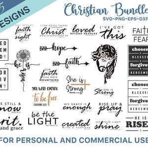 25 Christian Bundle SVG, Scripture Bundle, Instant Download, Bible Verse Bundle, Cut Files for Cricut, Religious SVG, Jesus, God, Faith svg