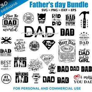 Paquete de 30 papá svg, día del padre svg, paquete de papá svg, padre svg, papá svg, mejor papá jamás svg, abuelo svg, paquete de svg familiar, paquetes de svg