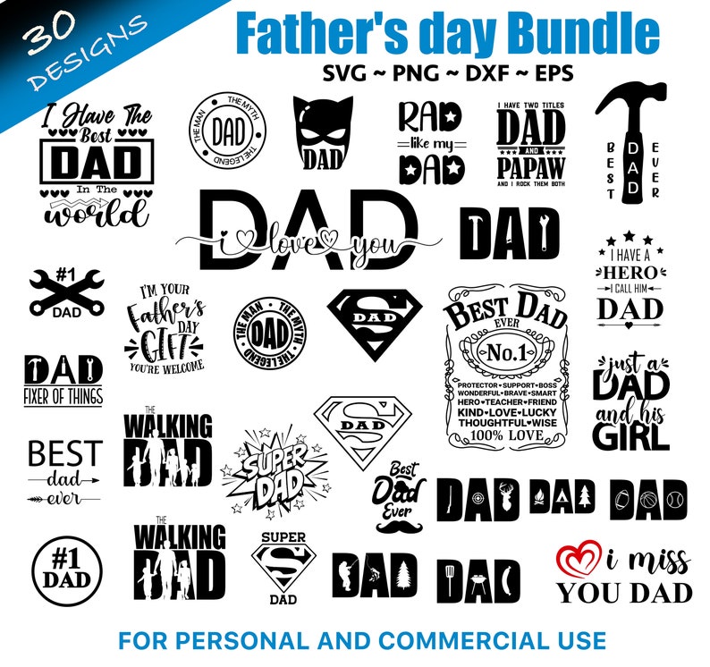 30 Dad Svg Bundle, Fathers Day Svg, Daddy Svg Bundle, Father Svg, Papa ...