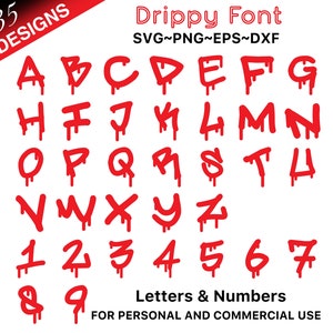DRIPPING ALPHABET SVG - Drip Letters Svg, Drip Font Svg, Dripping Font Svg, Cricut Drip Svg, Drip Svg, Dripping Paint Letters, Dripping Font