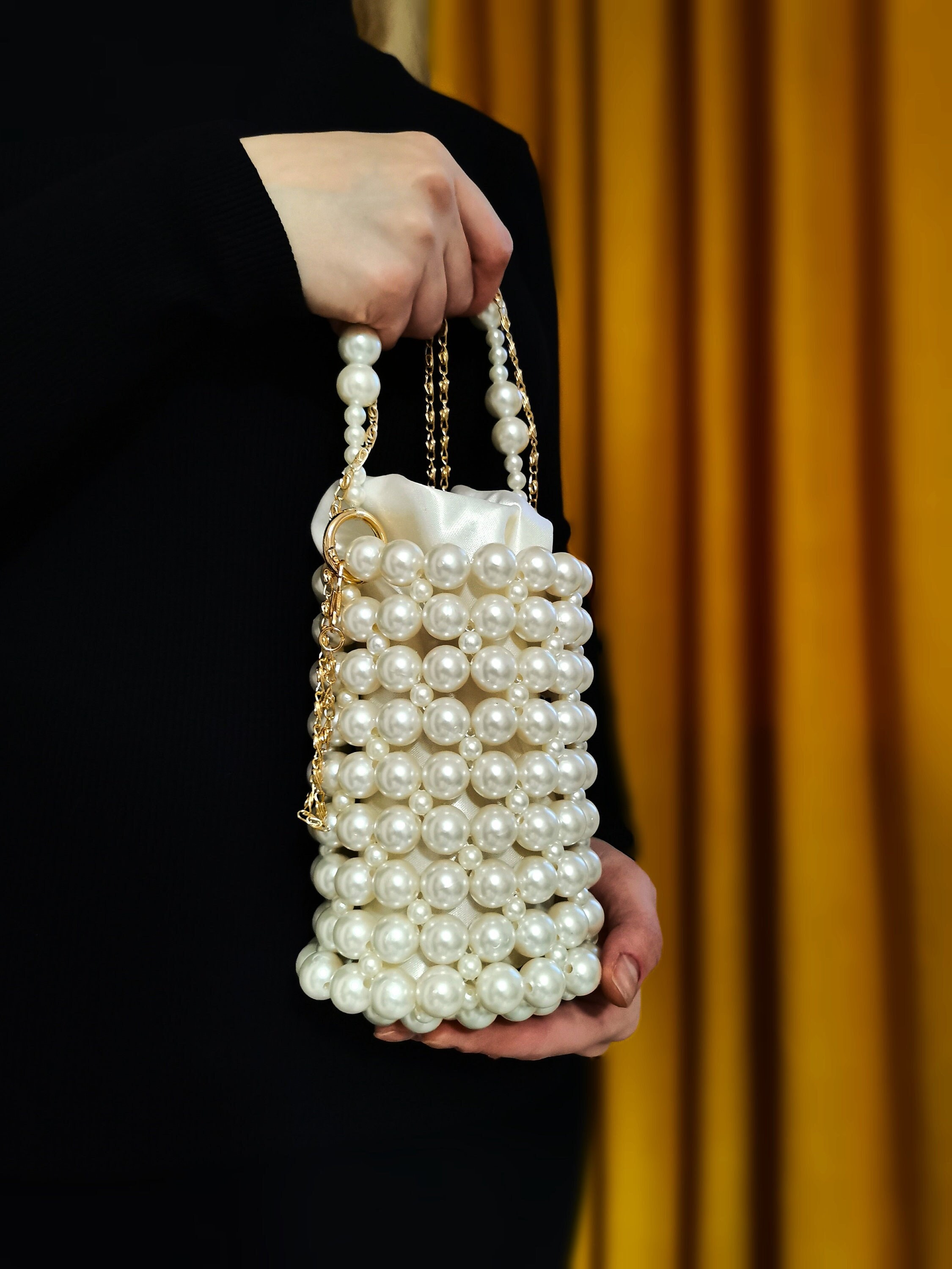 Beaded pearl bag Etsy