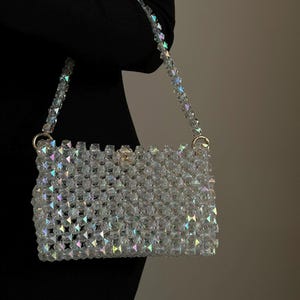 Funkelnde perlenbesetzte Tasche - Perfect Party Glamour Perlenhandtasche, handgemachte Tasche, Designertasche, Abendtäschchen, Luxustasche