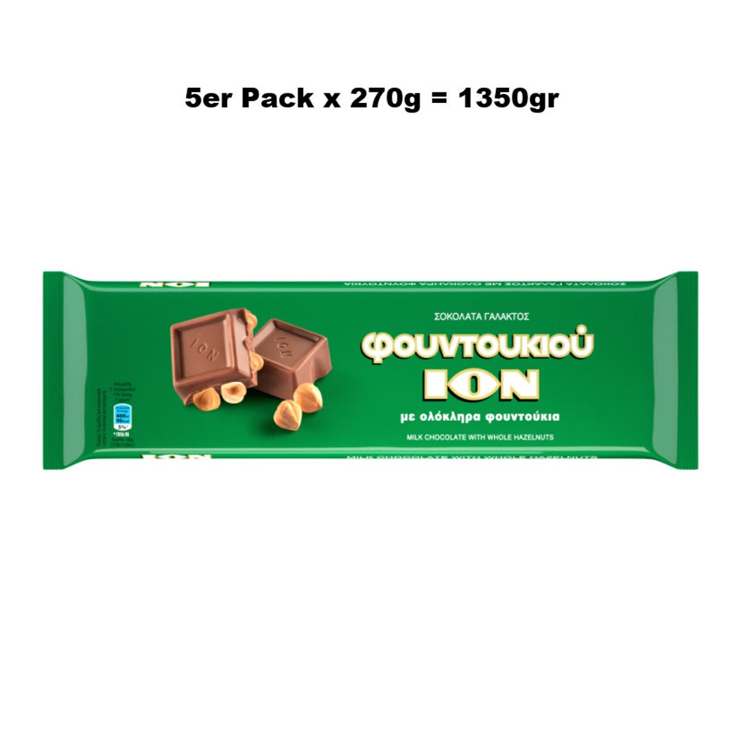 ION Milk Chocolate With Whole Hazelnuts 270g pack of 5 Etsy