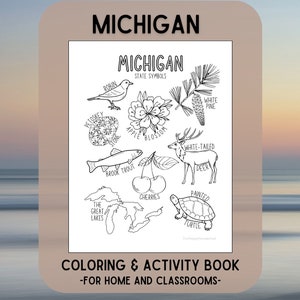 Michigan State Study Activity Book | 3rd Grade Geography Unit | State Symbols