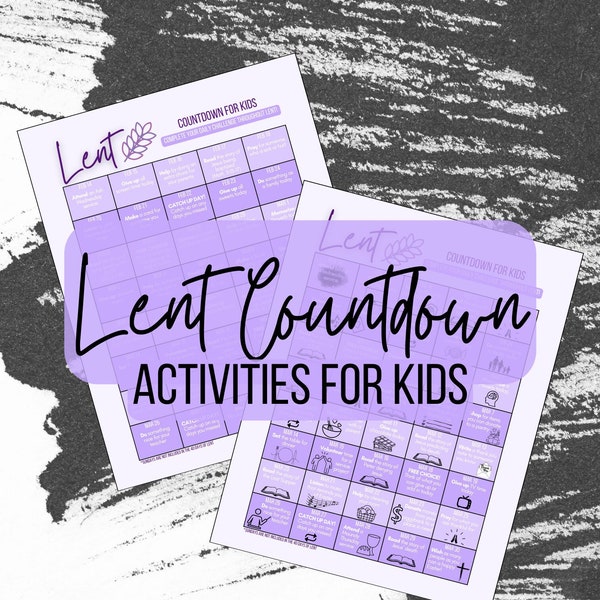 Lent Countdown Activities for Kids, Easter Countdown, Lent, Countdown to Easter, Kids Activities, Activities for Kids, Easter Activity