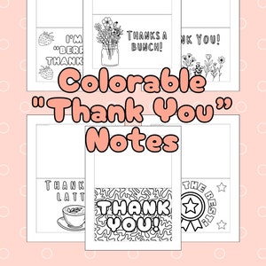Printable Kids Thank You Notes, Cute Kids Thank You Cards, Thank You Printables, DIY Cards ...