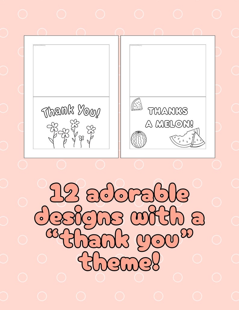Kids Thank You Notes Printable Kids Thank You Cards Color Your Own