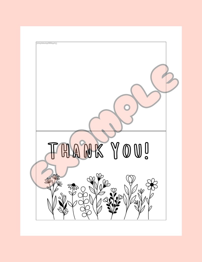 Kids Thank You Notes Printable Kids Thank You Cards Color Your Own Notes Print at Home Cards ...