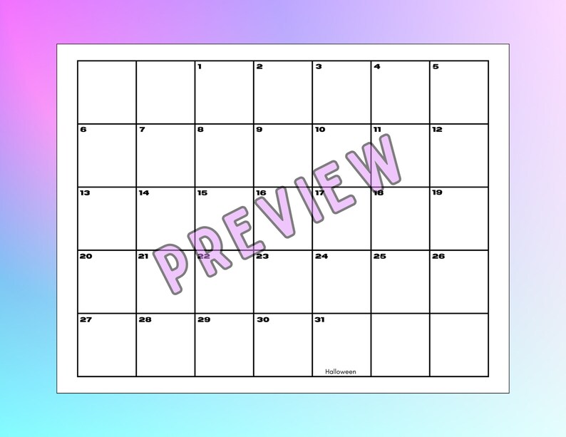 Printable Calendar for Kids 2024 Calendar for Kids Colorable Etsy