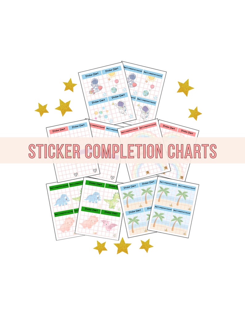 Sticker Reward Chart Lesson Completion Chart for Homeschool - Etsy