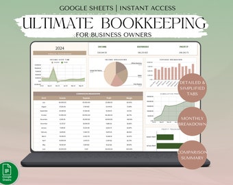 Small Business Spreadsheet Template for Google Sheets Inventory Tracker  Tenmplate Small Business Planner Bundle Track Business Income