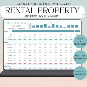 Landlord Rental Property Management Summary Template, Investment Property Tracker Spreadsheet, Airbnb Spreadsheet Vrbo Track Rental Expenses