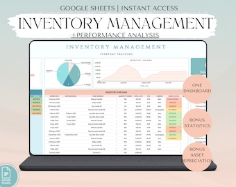 Etsy Inventory Management Tracker, Inventory Template Tracker Business Inventory Template Calculate Stock on Hand Inventory, Track Inventory