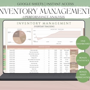 Inventory Template for Small Business Inventory Tracker Spreadsheet Template Google Sheets  Inventory Log List Track Materials Stock On hand