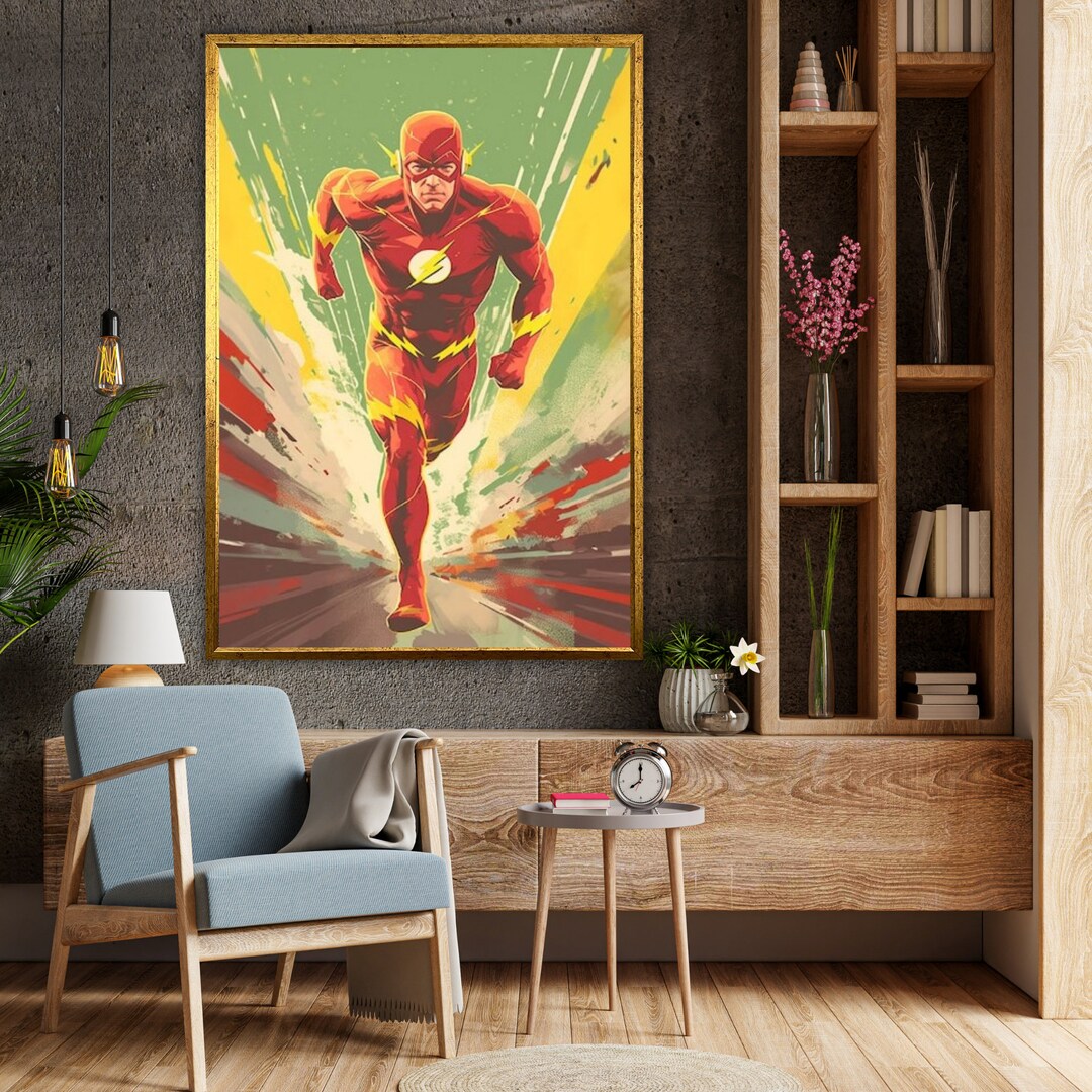Flash Wall Art Flash Vintage Poster Flash Superhero Print Etsy