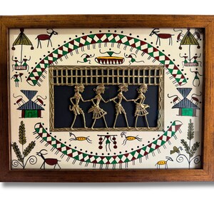 Dhokra fusion art brass wall painting, Ancient wall art, Home decor, Housewarming gift, Dhokra wall art, Traditional wall art Picture 4