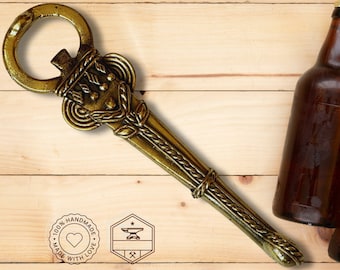 Vintage Brass Bottle Opener, Antique Barware, Rustic Kitchen Tool, Unique Gift for Him, Retro Brass Bar Accessory, Antique Bottle Opener