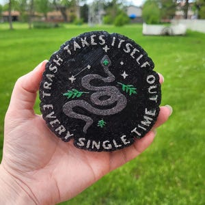 Trash Takes Itself Out Every Time Car Freshie - Custom Decorative Air Freshener - Taylor - Swiftie - TTPD - Eras - Reputation