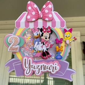 Minnie and Daisy cake topper, Minnie Mouse cake topper, Daisy cake topper, Minnie and Daisy party decor, Minnie and Daisy theme party